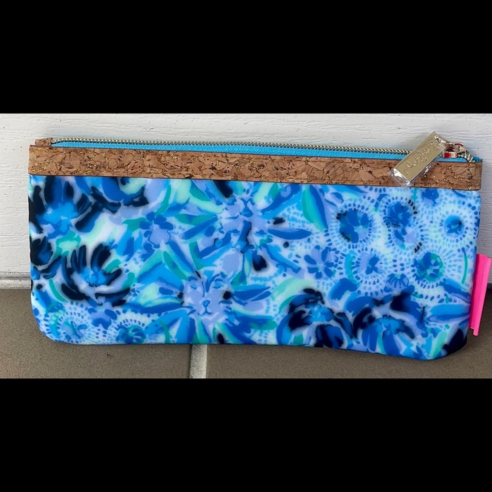 Lilly Pulitzer - Pencil Pouch or Zippered Makeup - Iris Blue - NWT